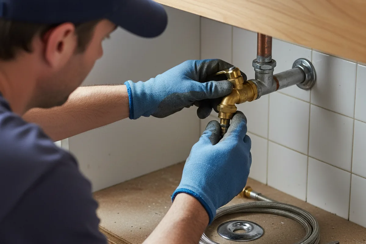 Shutoff valve and fitting work during Emergency Plumbing in Elkhart